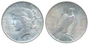 United States of America, Silver Peace Dollar, 1923, (KM 150). About Extremely Fine.
