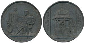 Banaras Maharaja’s Well, White Metal Medal, Maharaja Ishree Prasad Narayan Singh of Benara