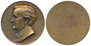 Richard Wagner (1813 - 1883), German Composer, Bronze Medallion, obv. Portrait with legend