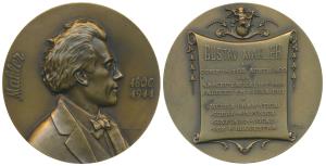 Mahler (1860-1911), Austrian Maestro and Composer, Bronze Medallion, obv. Portrait with da