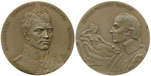 Napoleon, Bronze Medal, 1829, obv. bust of Napoleon, rev. portrait of Antonio Canova (an I