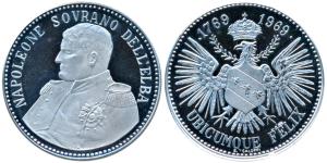 Napoleon, Silver Medal, 50g, obv. bust of Napoleon, rev. eagle coat of arms. Extremely Fin