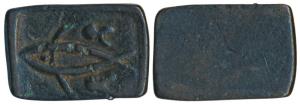 Karnataka Area (c. 2nd - 1st BC), Anonymous Issue, Copper, 7.06g, a bold fish symbol flank