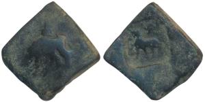 Post-Mauryan, Taxila (local coinage) (c. 185-160 BC), ‘Punch-mark’ type, Copper Karshapana