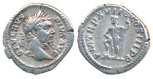 Roman, Septimius Severus (193-211 AD), Silver Denarius, 3.11g, Rome, obv. laureate head to