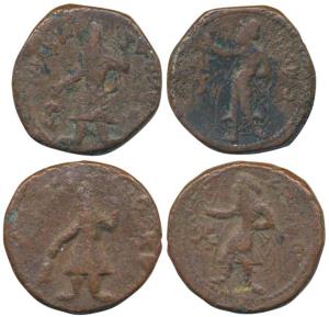 Kushanas, Kanishka I, Copper Unit (2), 16.92g, obv. king diademed and crowned, standing fa