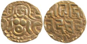 Gahadavalas of Kanauj, Govinda Chandradeva (1114-1154 AD), Gold 4 ½ Masha, 4.26g, obv. God