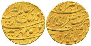 Aurangzeb (AH 1068-1118; 1658-1707 AD), Gold Mohur, 10.8g, Mustaqir al-Khilafat Akbarabad 