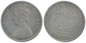 Mangal Singh (AH 1291-1310, 1874-1892 AD), Silver Rupee, with the name and portrait of Vic