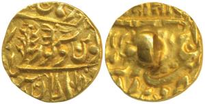 Jaswant Singh (AH 1290-1313; 1873-1895 AD), Gold ½ Mohur, 6g, in the name of Victoria, dar