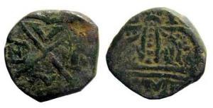 Copper 2 or Double Pice, 9.8g, EIC bale mark on obv., BOMB written below crown with traces