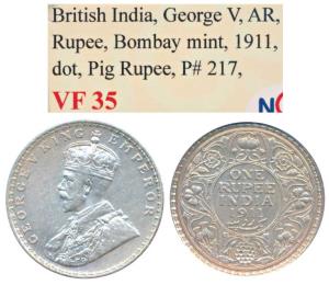 George V, Silver Rupee, 1911, Bombay Mint (Prid 217). Very Fine.