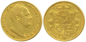 Great Britain, William IV, Gold Sovereign, 7.86g, 1833 shield on rev., (KM 717). Very Fine