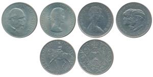 Great Britain, Cupro Nickel Crowns (3), 1965 Death of Winston Churchill; 1977 Silver Jubil