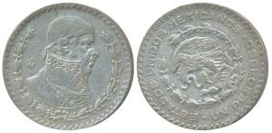 Mexico, Silver Peso, 16g, 1960 (KM 459). Very Fine+.