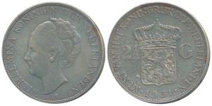 Netherlands, Wilhelmina, Silver 2 ½ Gulden, 25.11g, 1931 (KM 165). Very Fine+.