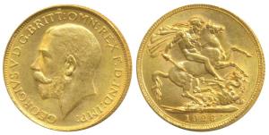 South Africa, George V, Gold Sovereign, 8g, 1926, ‘SA’ mint mark for South Africa (KM 21).