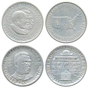 United States of America, Silver ½ Dollar (2), each 12.4g, both Booker T Washington, the f