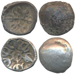 Archaic Punch Marked Coinage, attributed to Gandhara Janapada, Silver Shana (2), 1.37g & 1