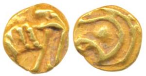 Western Gangas (10th-11th century AD), Gold Gajapati ¼ Fanam, 0.1g, obv. caparisoned eleph