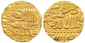Akbar (AH 963-1014; 1556-1605 AD), Gold Mohur, 10.86g, Dar-ul-Sultanate Ahmedabad Mint, AH