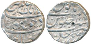 Aurangzeb, Silver Rupee, 11.34g, Dar ul-Fateh Ujjain Mint, AH 1116/48 (KM 300.91). Very Fi