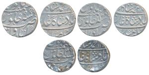 Muhammad Shah, Silver Rupee (3), Kora Mint, 114X/17; Itawa Mint, 1139/9; Sawai Jaipur Mint