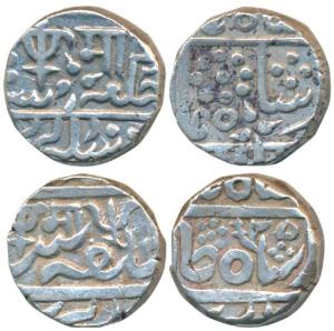 Madho Rao Scindia, Silver Rupee (2), Bhilsa and Lashkar Mint, in the name of Shah Alam II,