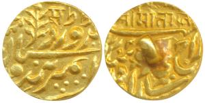 Sardar Singh (VS 1952-1968; 1895-1911 AD), Gold ½ Mohur, 5.86g, with the name of Victoria,