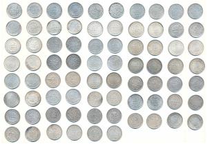 Khengarji III, Silver 5 Kori (38), all different dates, VS 1937/1881, 1939/1882, 1940/1885