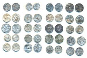 Assorted Lot, Silver Rupee (20), Baroda, Anand Rao, RY 14; Bharatpur, Braj Indrapur Mint, 