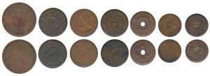 A nice set of high quality Copper coins, Bahawalpur, Sadiq Muhammad Khan V, Copper ¼ Anna 