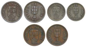 Cupro-Nickel 4 and 2 Tangas, Bronze 1 Tanga, 1934 (KM 21, 20 & 19). Very Fine+. (3)