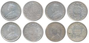Victoria Empress, Silver 2 Anna, 1887, Calcutta Mint, B / II / C incuse (Prid 502); George