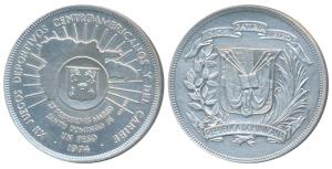 Dominican Republic, Silver Peso, 26.7g, 12th Central American & Caribbean Games, 1974, rev
