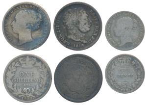 Great Britain, George III, Silver Shilling, obv. laureate head of the ruler to right, crow