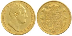Great Britain, William IV, Gold Sovereign, 7.85g, 1832 shield on rev., (KM 717). Very Fine