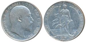 Great Britain, Edward, Silver Florin or 2 Shillings, 11.25g, 1904, Britannia standing on r