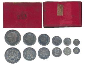 Great Britain, George V, Proof Set, 1927, Silver Crown, Halfcrown, Florin, Shilling, Sixpe