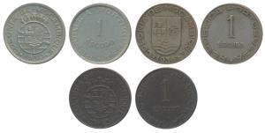 Mozambique, all different 1 Escudo, Copper Nickel 1936; Bronze 1945; 1950 Nickel Bronze (K