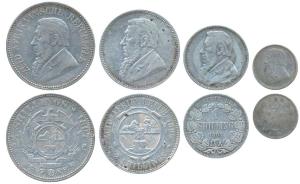 South Africa, set of 4, Silver 2 ½ Shillings, 2 Shillings, Shilling and 3 Pence, 1897, 189