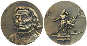Bronze Medallion, 253g, Salvador Dali, issued by the Paris Mint on the death anniversary o