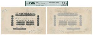 Government of India, Uniface, Rupees 5, Kurrachee (Karachi) or Bombay Circle, 20 January 1