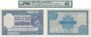 George V, Rupees 10, 2nd issue, 1926, signed J. B. Taylor, (J&R 3.7.2). Graded by PMG Choi