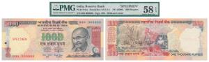Rupees 1000, Specimen, 2000, signed Bimal Jalan, Specimen written in the watermark area, s
