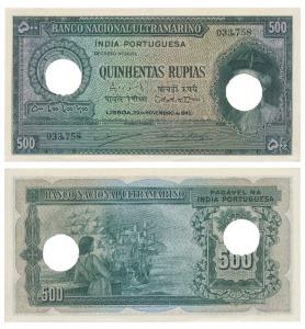 Indo-Portuguese, Quinhentas (500) Rupias, 1945, Banco Nacional Ultramarino (J&R 12.34.3). 