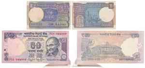 Rupee 1, signed Montek Singh Ahluwalia, Error, ink smudged within the coin on the front; R