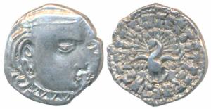 Guptas, Kumaragupta, Silver Drachma, 2.37g, Madhyadesha type, obv. bust of the ruler to ri