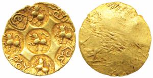 Chalukyas of Kalyana, Jayasimha II Jagadekamalla (1015-1043 AD), Gold Pagoda, 3.85g, Punch