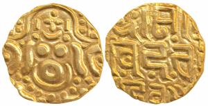 Gahadavalas of Kanauj, Govinda Chandradeva, Gold 4 ½ Masha, 4.33g, obv. Goddess Lakshmi se